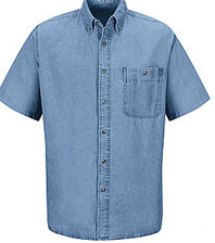 Wrangler's Men's Denim Short Sleeve Work Shirt - Occupational Apparel